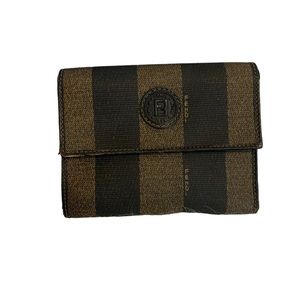 0268 Fendi Pequin Bifold Striped Wallet